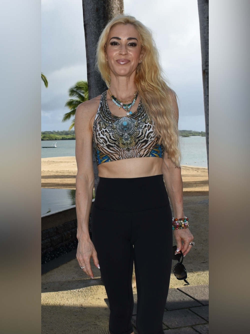 Camilla Multicolor Animal-Print Halter Crop Top